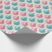 Roze & Turquoise Kerstversieringen Cadeaupapier (Hoek)