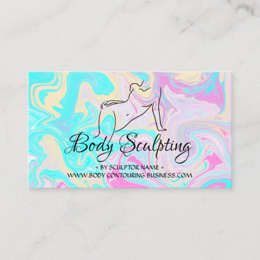 Roze turquoise Lichaamsmodellering contourering sp Visitekaartje (Voorkant)