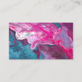 Roze Turquoise Marble Pour Painting Art Visitekaartje (Achterkant)