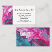 Roze Turquoise Marble Pour Painting Art Visitekaartje (Voorkant / Achterkant)
