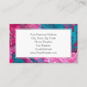 Roze Turquoise Marmer Make-up Artiest Haar Stylist Visitekaartje (Achterkant)