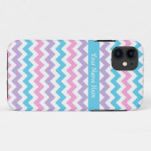 Roze, Turquoise, Mauve en White Chevrons Case-Mate iPhone Case (Achterkant (horizontaal))