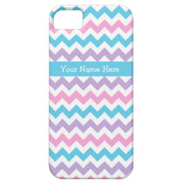 Roze, Turquoise, Mauve en White Chevrons iPhone 11 Hoesje