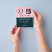 Roze turquoise minimalistische salon flyer (Hand)