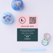 Roze turquoise minimalistische salon flyer (Enkel)