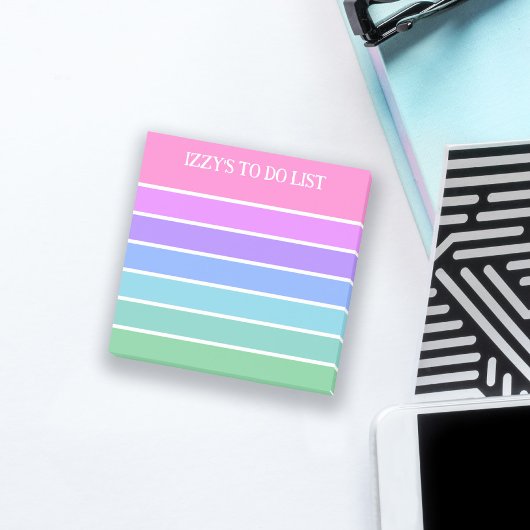 Roze Turquoise Mint Stripes To Do List Naam toevoe Post-it® Notes