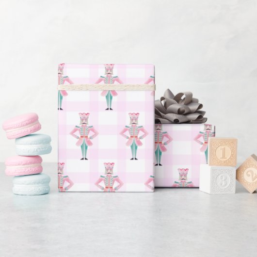 Roze Turquoise Notenkraker Ballet Kerstmis Cadeaupapier (Baby Shower)