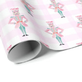 Roze Turquoise Notenkraker Ballet Kerstmis Cadeaupapier (Rol Hoek)