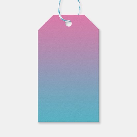 Roze & Turquoise Ombre Cadeaulabel (Voorkant)