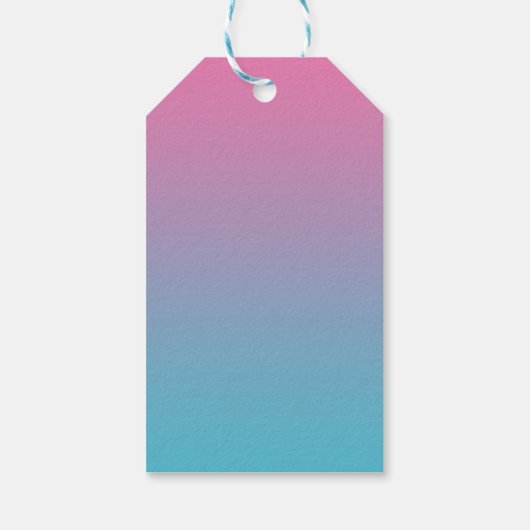 Roze & Turquoise Ombre Cadeaulabel (Achterkant)