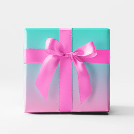 Roze Turquoise Ombre Cadeaupapier