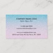 Roze & Turquoise Ombre Faux Glitter Visitekaartje (Achterkant)