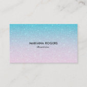 Roze & Turquoise Ombre Faux Glitter Visitekaartje (Voorkant)