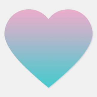 Roze & Turquoise Ombre Hart Sticker