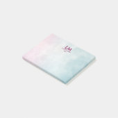 Roze Turquoise Ombre Schoon Monogram Post-it® Notes (Schuin)