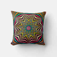 Roze Turquoise Oranje Abstracte sterren geometrisc