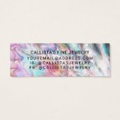 Roze Turquoise Parel Opal Glitter Drips Oorbellen  Mini Visitekaartjes (Achterkant)