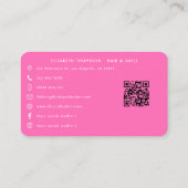 Roze & Turquoise Periodt Black Woman Nail Salon Visitekaartje (Achterkant)