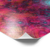 ROZE & TURQUOISE PSYCHEDELISCHE FRACTALE KUNST FOTO AFDRUK (Hoek)