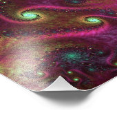 ROZE & TURQUOISE PSYCHEDELISCHE FRACTALE KUNST FOTO AFDRUK (Hoek)