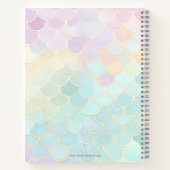 Roze Turquoise Schubben Zeemeermin Schetsboek Notitieboek (Achterkant)