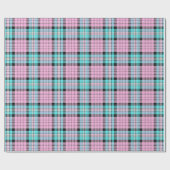  roze Turquoise Tartan Scottish Pset Cadeaupapier (Vlak)