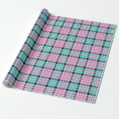  roze Turquoise Tartan Scottish Pset Cadeaupapier (Uitgerold)