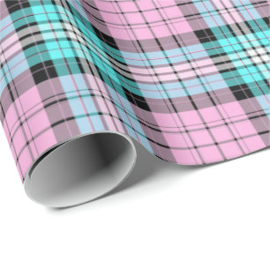 roze Turquoise Tartan Scottish Pset Cadeaupapier
