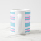Roze, Turquoise, White Deckstoel Stripes Jumbo Mok (Achterkant)