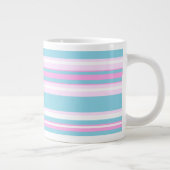 Roze, Turquoise, White Deckstoel Stripes Jumbo Mok (Rechts)