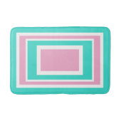 Roze Turquoise Witte Geometrisch Badmat (Voorkant)