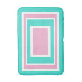Roze Turquoise Witte Geometrisch Badmat (Voorkant Verticaal)