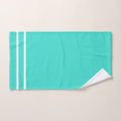 Roze turquoise witte geometrische strepen bad handdoek (Handdoek)
