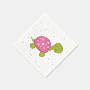 Roze Turtle Party Napkin Servet
