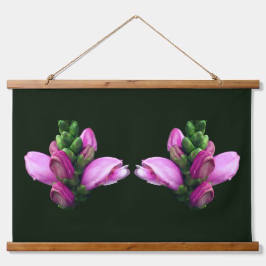Roze Turtlehead Bloem Tweeling Hangend Wandkleed (Voorkant)