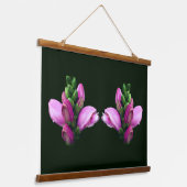Roze Turtlehead Bloem Tweeling Hangend Wandkleed (Gebogen)