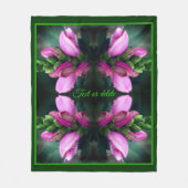 Roze Turtlehead Flower Abstract gepersonaliseerd Fleece Deken (Voorkant)