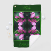 Roze Turtlehead Flower Abstract gepersonaliseerd Golfhanddoek (Insitu)