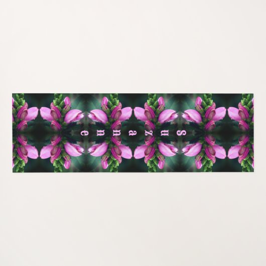Roze Turtlehead Flower Abstract gepersonaliseerd Yogamat (Achterkant (horizontaal))