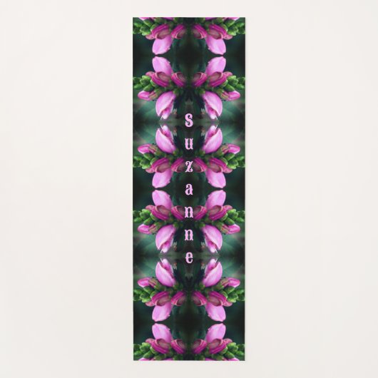 Roze Turtlehead Flower Abstract gepersonaliseerd Yogamat (Voorkant)