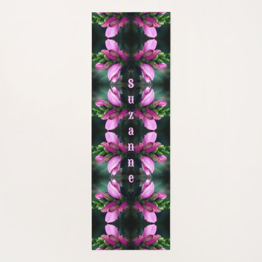 Roze Turtlehead Flower Abstract gepersonaliseerd Yogamat (Achterkant)