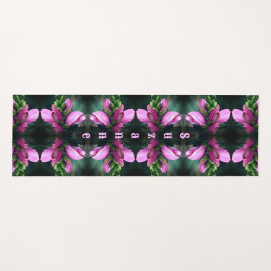 Roze Turtlehead Flower Abstract gepersonaliseerd Yogamat (Voorkant (horizontaal))