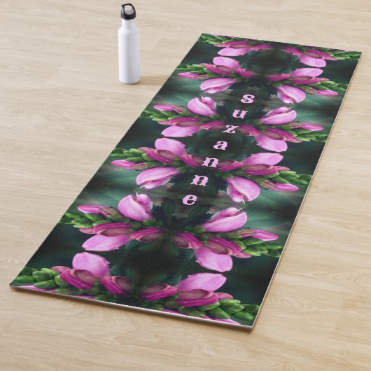 Roze Turtlehead Flower Abstract gepersonaliseerd Yogamat (In situ)