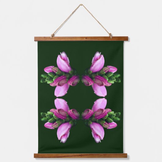 Roze Turtlehead Flower Abstract Hangend Wandkleed (Voorkant)
