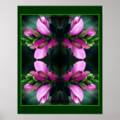 Roze Turtlehead Flower Close Up Mirror Abstract Poster (Voorkant)