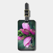 Roze turtlehead ventilator op maat bagagelabel (Voorkant verticaal)