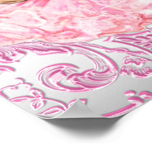 Roze Tutu Baby Girl Baby shower Welkomstteken Poster (Hoek)