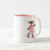 Roze Tutu Ballerina Ballet Beer Tweekleurige Koffiemok (Voorkant rechts)