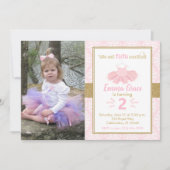 Roze Tutu Ballerina Girl Foto van Birthday Kaart (Voorkant)