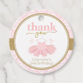 Roze Tutu Ballerina Hartelijk dank voor Afbeelding Bedankjes Labels (Voorkant)